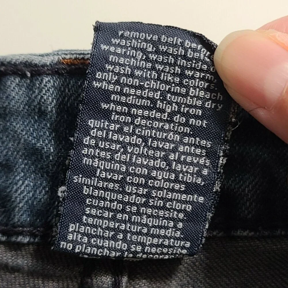 Faded Glory Jeans Womens Size 16 Blue Whisker Washout Denim Slim Straight Leg - Picture 5 of 12